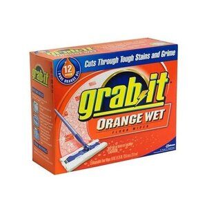 Pledge GRAB IT ORANGE Wet Floor Wipes 24 Pack Sealed 10" x 8.25"